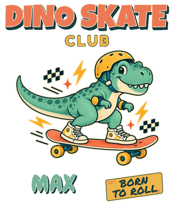 Dino Skate Club — Personalized Name preview